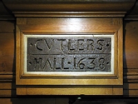 Cutlers' Hall 1638.  A cast sign from the original Cutlers' Hall.